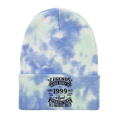 25th Birthday 25 Years Old Vintage Legends Born In 1999 Tie Dye 12in Knit Beanie