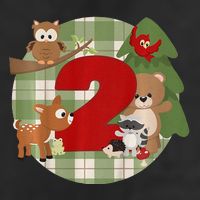 2nd Birthday 2 Year Old Woodland Animals 7 Panel Mesh Trucker Snapback Hat