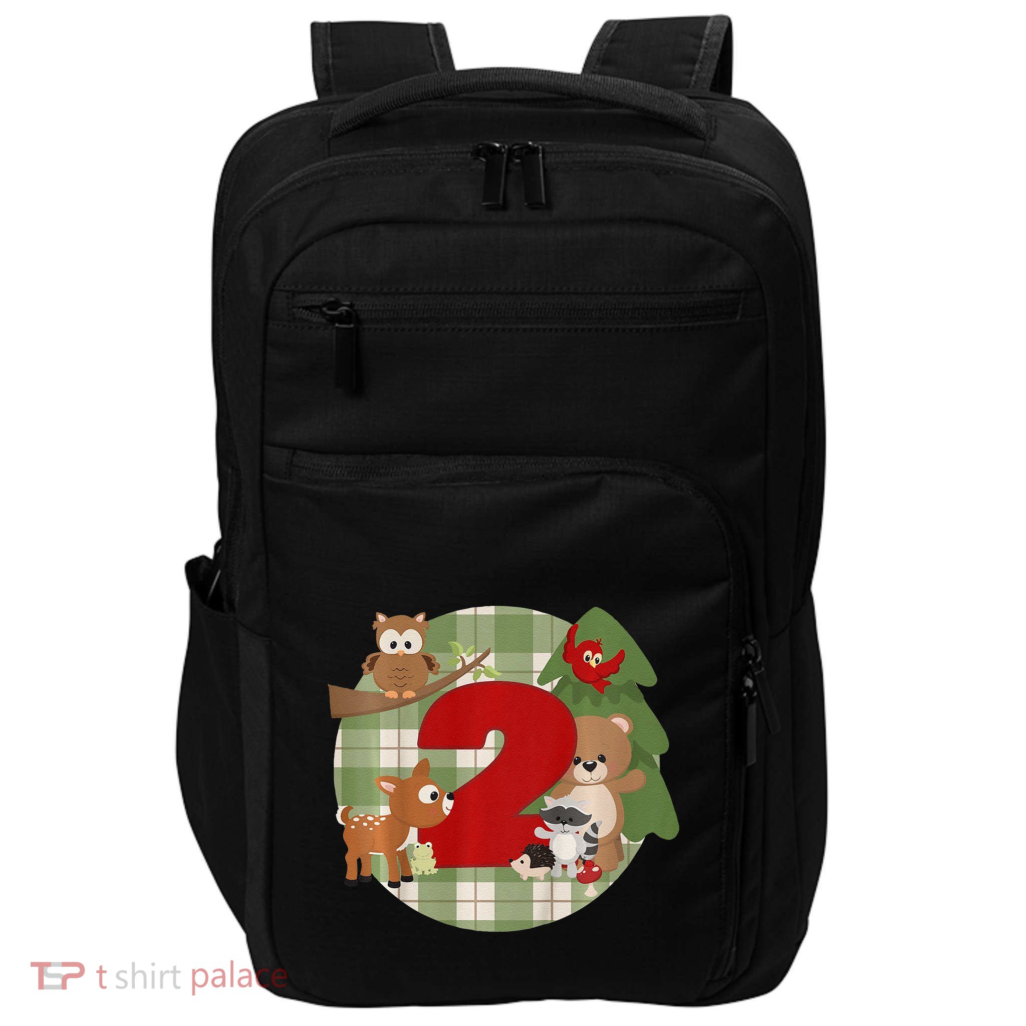 2nd Birthday 2 Year Old Woodland Animals Impact Tech Backpack