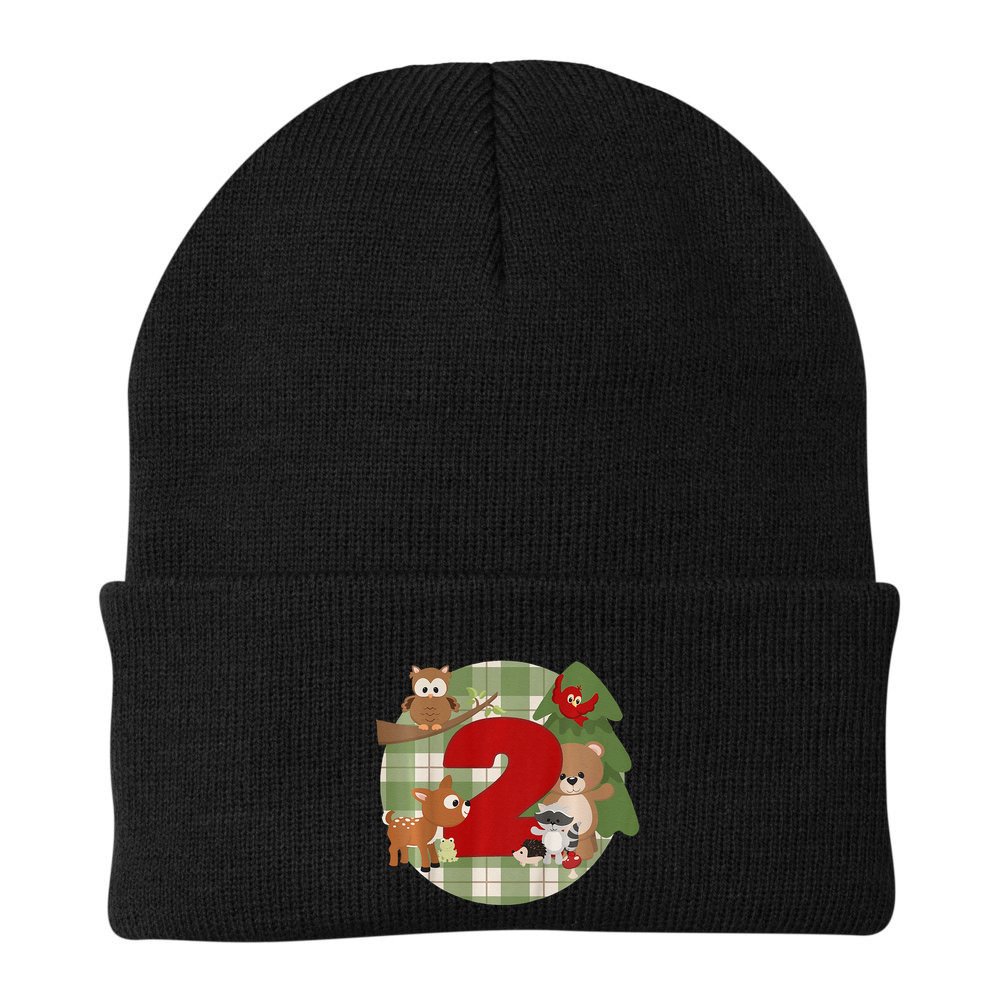 2nd Birthday 2 Year Old Woodland Animals Beanie