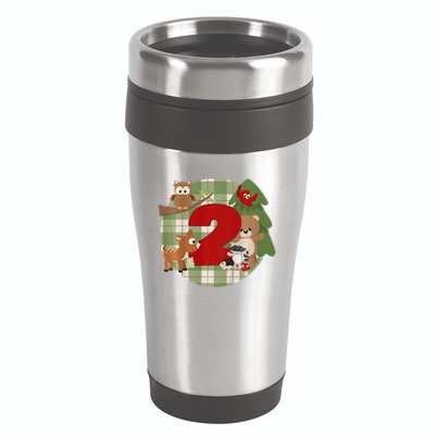 2nd Birthday 2 Year Old Woodland Animals 16oz Travel Tumbler