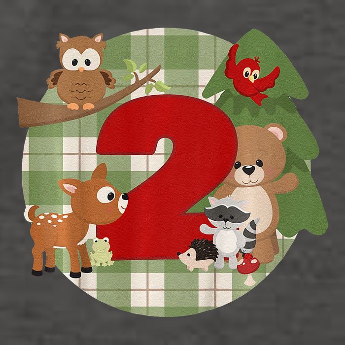 2nd Birthday 2 Year Old Woodland Animals Vector Backpack