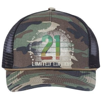 21st Birthday 21 Year Old Gifts Vintage 2002 Limited Edition Love Retro Rope Trucker Hat Cap