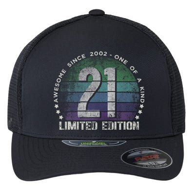 21st Birthday 21 Year Old Gifts Vintage 2002 Limited Edition Flexfit Unipanel Trucker Cap