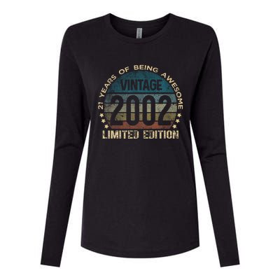 21st Birthday 21 Year Old Limited Edition Gifts Vintage 2002 Womens Cotton Relaxed Long Sleeve T-Shirt