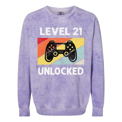 21st Birthday 21 Year Old Colorblast Crewneck Sweatshirt