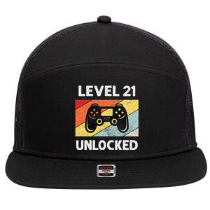 21st Birthday 21 Year Old 7 Panel Mesh Trucker Snapback Hat