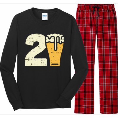 21 Beer 21st Birthday Bday Party Year Old Him Gift Long Sleeve Pajama Set