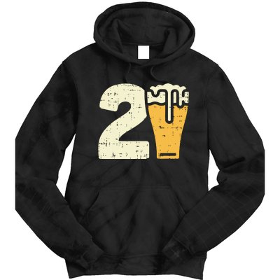 21 Beer 21st Birthday Bday Party Year Old Him Gift Tie Dye Hoodie