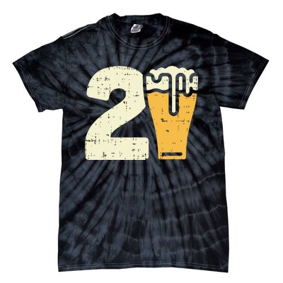 21 Beer 21st Birthday Bday Party Year Old Him Gift Tie-Dye T-Shirt