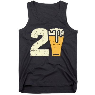 21 Beer 21st Birthday Bday Party Year Old Him Gift Tank Top