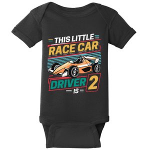 2th Birthday 2 Year Old Formula Race Car Party Baby Bodysuit