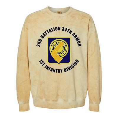 2nd Battalion 34th Armor 1st Infantry Division Veteran Colorblast Crewneck Sweatshirt