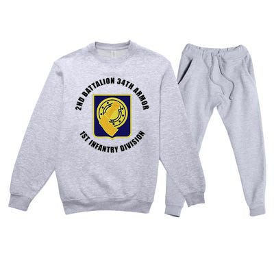 2nd Battalion 34th Armor 1st Infantry Division Veteran Premium Crewneck Sweatsuit Set