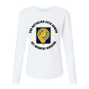 2nd Battalion 34th Armor 1st Infantry Division Veteran Womens Cotton Relaxed Long Sleeve T-Shirt