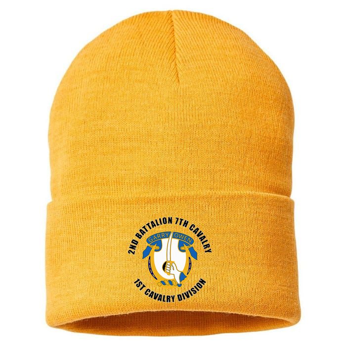 2nd Battalion 7th Cavalry 1st Cavalry Division Veteran Sustainable Knit Beanie