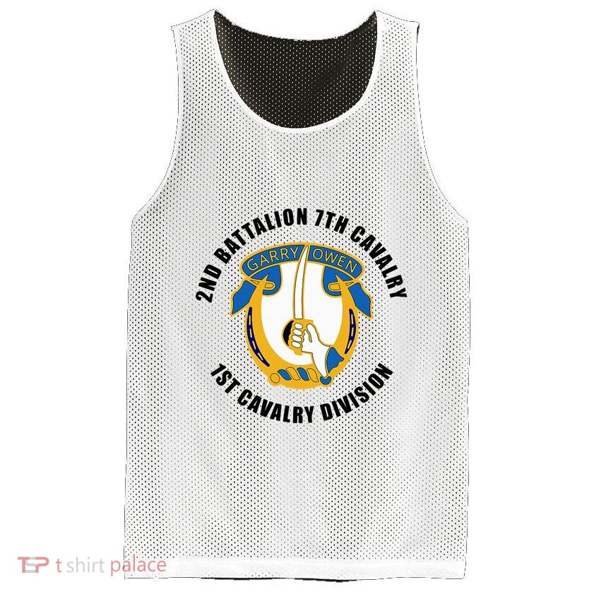 2nd Battalion 7th Cavalry 1st Cavalry Division Veteran Mesh Reversible Basketball Jersey Tank