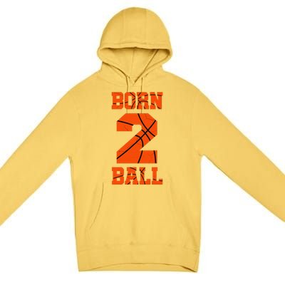 2nd Birthday Basketball Jersey Two 2 Year Old Boy Girl Premium Pullover Hoodie