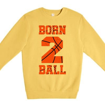 2nd Birthday Basketball Jersey Two 2 Year Old Boy Girl Premium Crewneck Sweatshirt