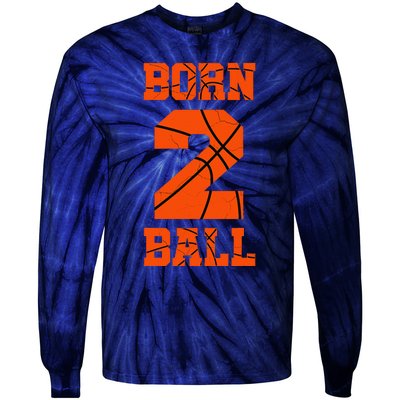 2nd Birthday Basketball Jersey Two 2 Year Old Boy Girl Tie-Dye Long Sleeve Shirt