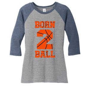 2nd Birthday Basketball Jersey Two 2 Year Old Boy Girl Women's Tri-Blend 3/4-Sleeve Raglan Shirt