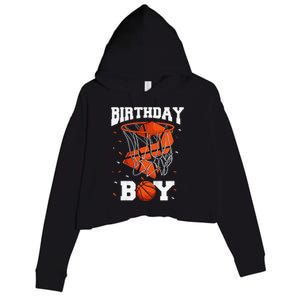 2nd Birthday Basketball 2 Year Old Crop Fleece Hoodie