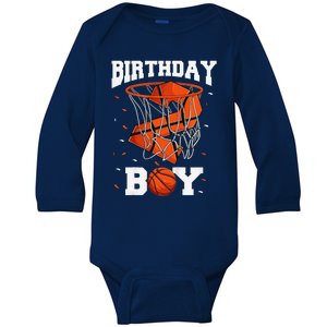 2nd Birthday Basketball 2 Year Old Baby Long Sleeve Bodysuit