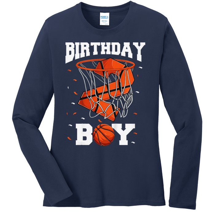 2nd Birthday Basketball 2 Year Old Ladies Long Sleeve Shirt