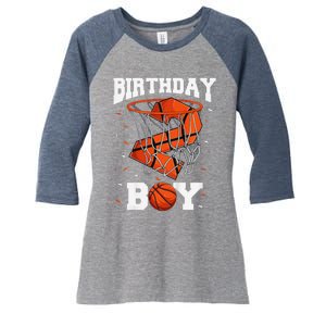 2nd Birthday Basketball 2 Year Old Women's Tri-Blend 3/4-Sleeve Raglan Shirt