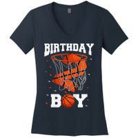 2nd Birthday Basketball 2 Year Old Women's V-Neck T-Shirt