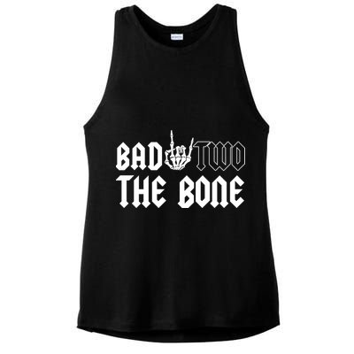 2nd Birthday Bad Two The Bone Party Ladies PosiCharge Tri-Blend Wicking Tank