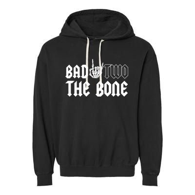2nd Birthday Bad Two The Bone Party Garment-Dyed Fleece Hoodie