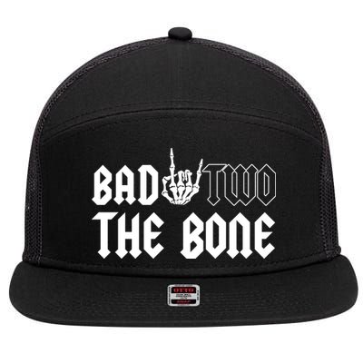 2nd Birthday Bad Two The Bone Party 7 Panel Mesh Trucker Snapback Hat