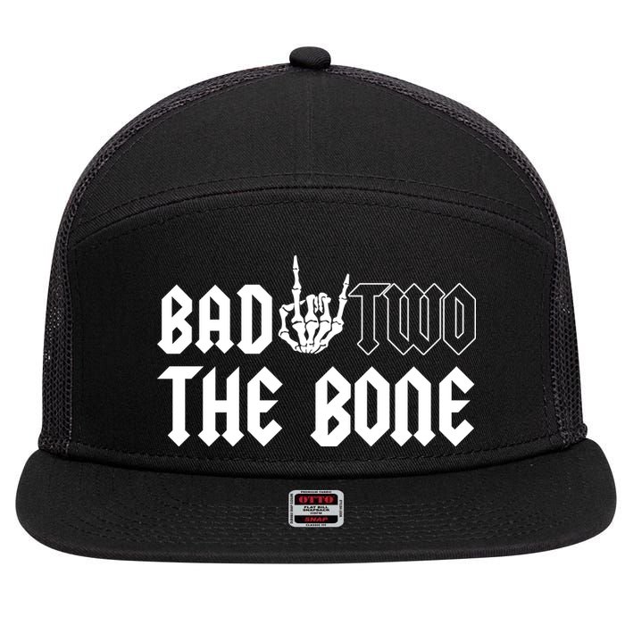 2nd Birthday Bad Two The Bone Party 7 Panel Mesh Trucker Snapback Hat