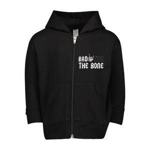 2nd Birthday Bad Two The Bone Party Toddler Zip Fleece Hoodie