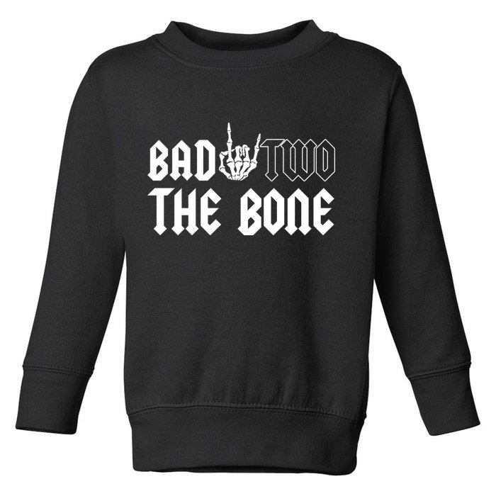 2nd Birthday Bad Two The Bone Party Toddler Sweatshirt