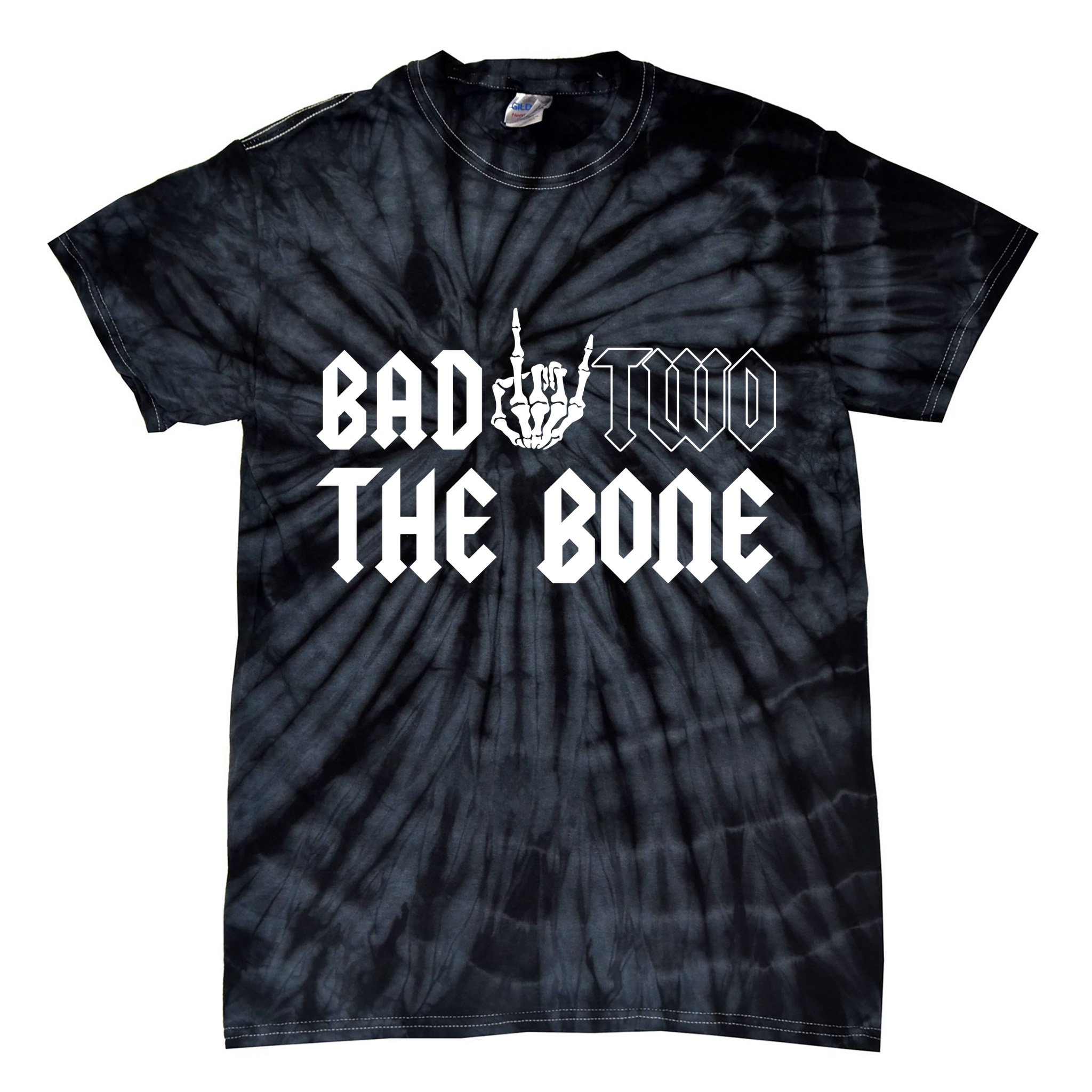 2nd Birthday Bad Two The Bone Party Tie-Dye T-Shirt