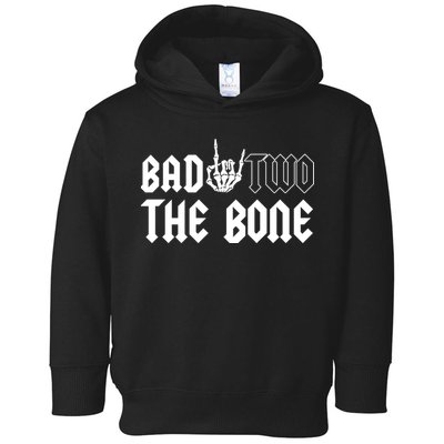 2nd Birthday Bad Two The Bone Party Toddler Hoodie