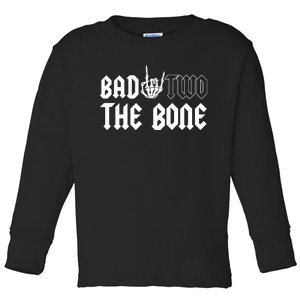 2nd Birthday Bad Two The Bone Party Toddler Long Sleeve Shirt