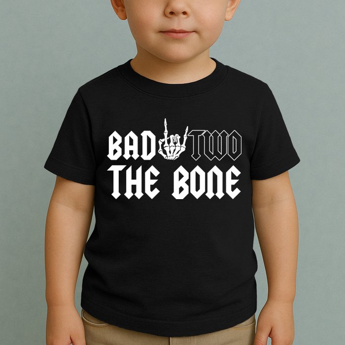 2nd Birthday Bad Two The Bone Party Toddler T-Shirt