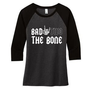 2nd Birthday Bad Two The Bone Party Women's Tri-Blend 3/4-Sleeve Raglan Shirt