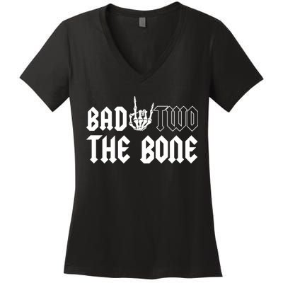 2nd Birthday Bad Two The Bone Party Women's V-Neck T-Shirt