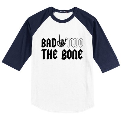 2nd Birthday Bad Two The Bone Party Baseball Sleeve Shirt