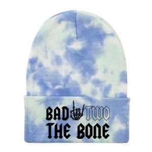 2nd Birthday Bad Two The Bone Party Tie Dye 12in Knit Beanie