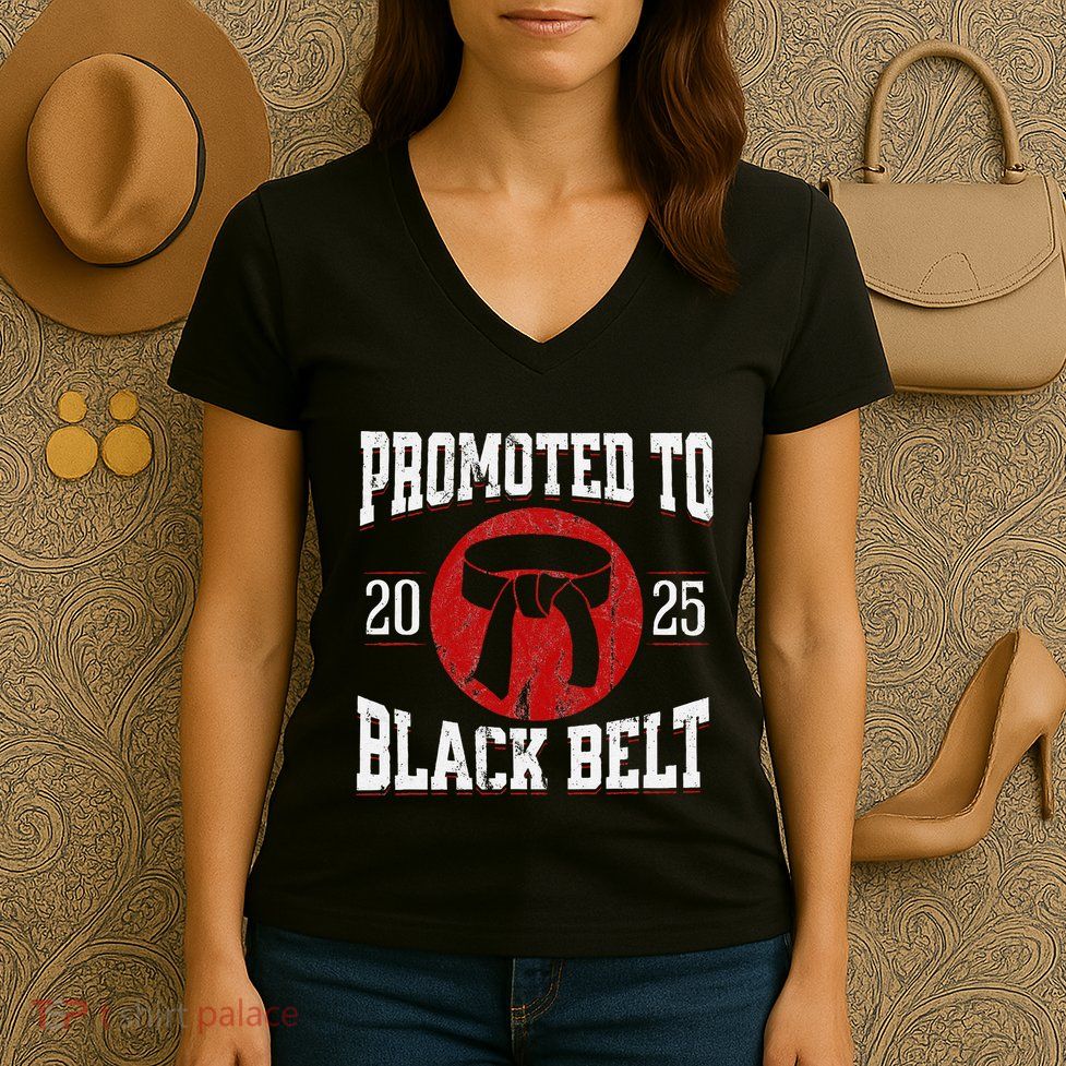 2025 Black Belt Achievement Tang Soo Do Karate Taekwondo Gift Women's V-Neck T-Shirt