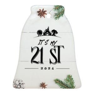 21st Birthday Celebration Ceramic Bell Ornament