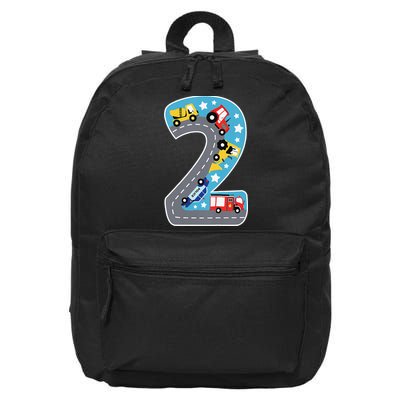 2nd Birthday Car Carpet 2 Year Old Car Gift 16 in Basic Backpack