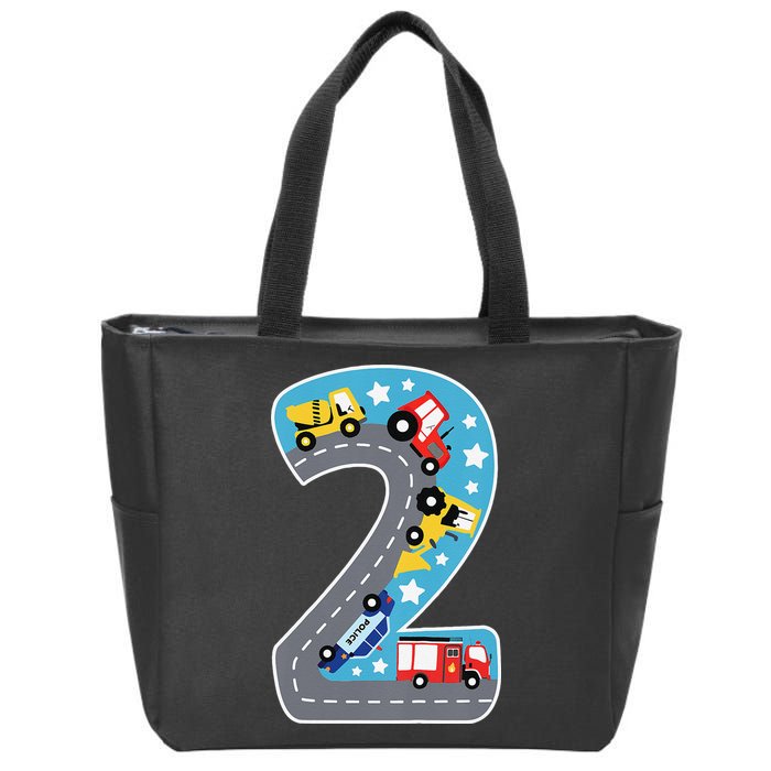 2nd Birthday Car Carpet 2 Year Old Car Gift Zip Tote Bag