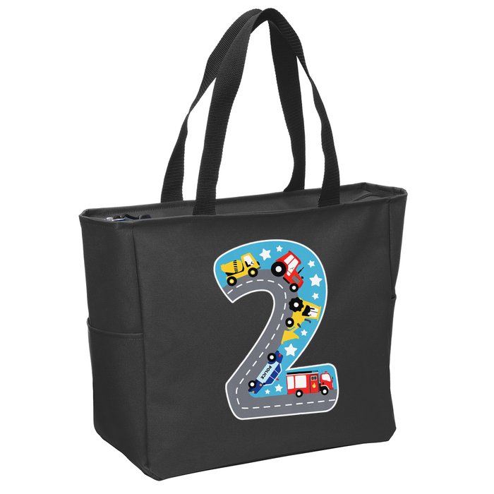 2nd Birthday Car Carpet 2 Year Old Car Gift Zip Tote Bag