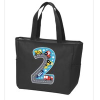 2nd Birthday Car Carpet 2 Year Old Car Gift Zip Tote Bag